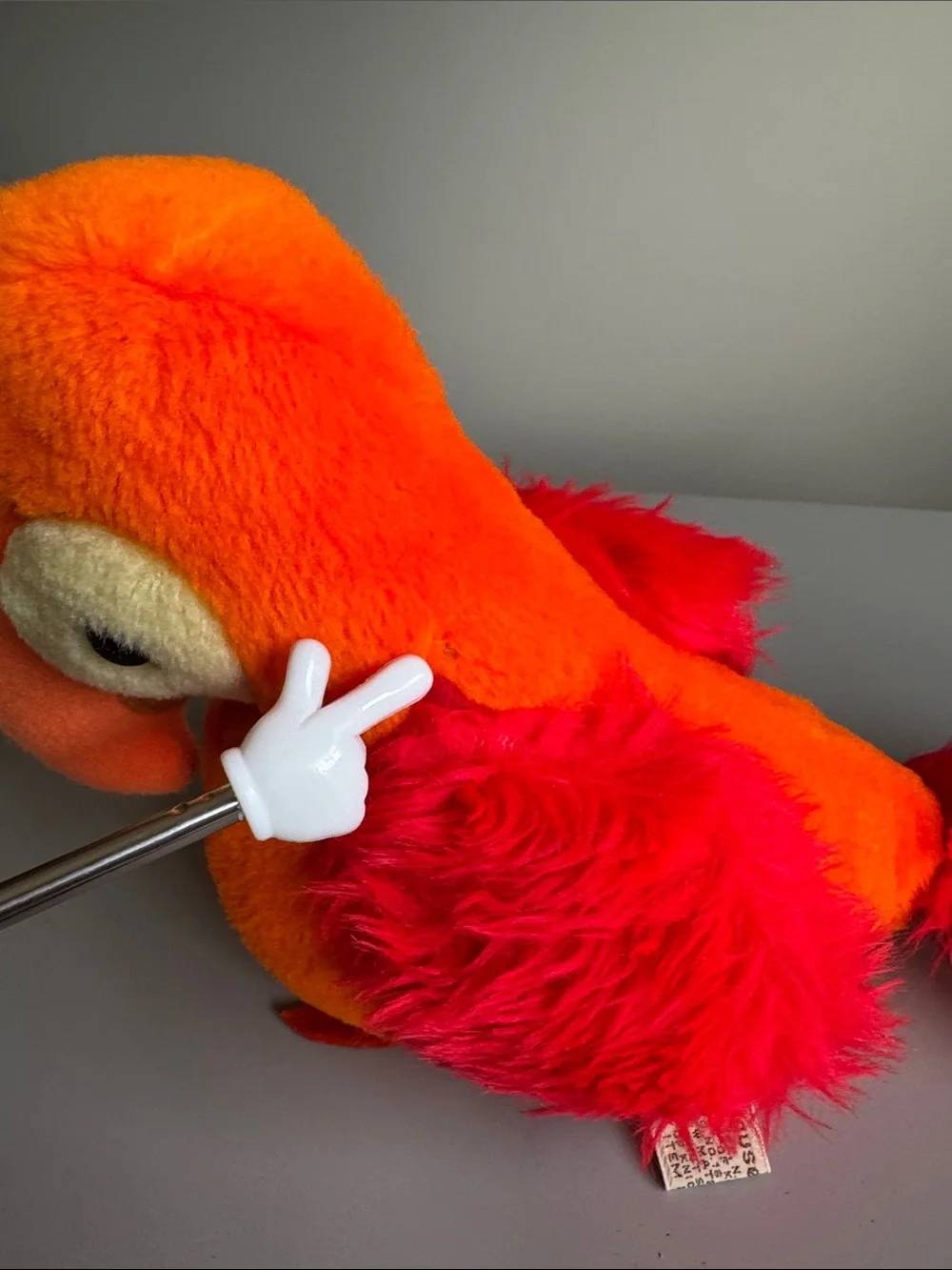 Applause Vintage 1981 Plush Orange Red Parrot Stuffed Toy